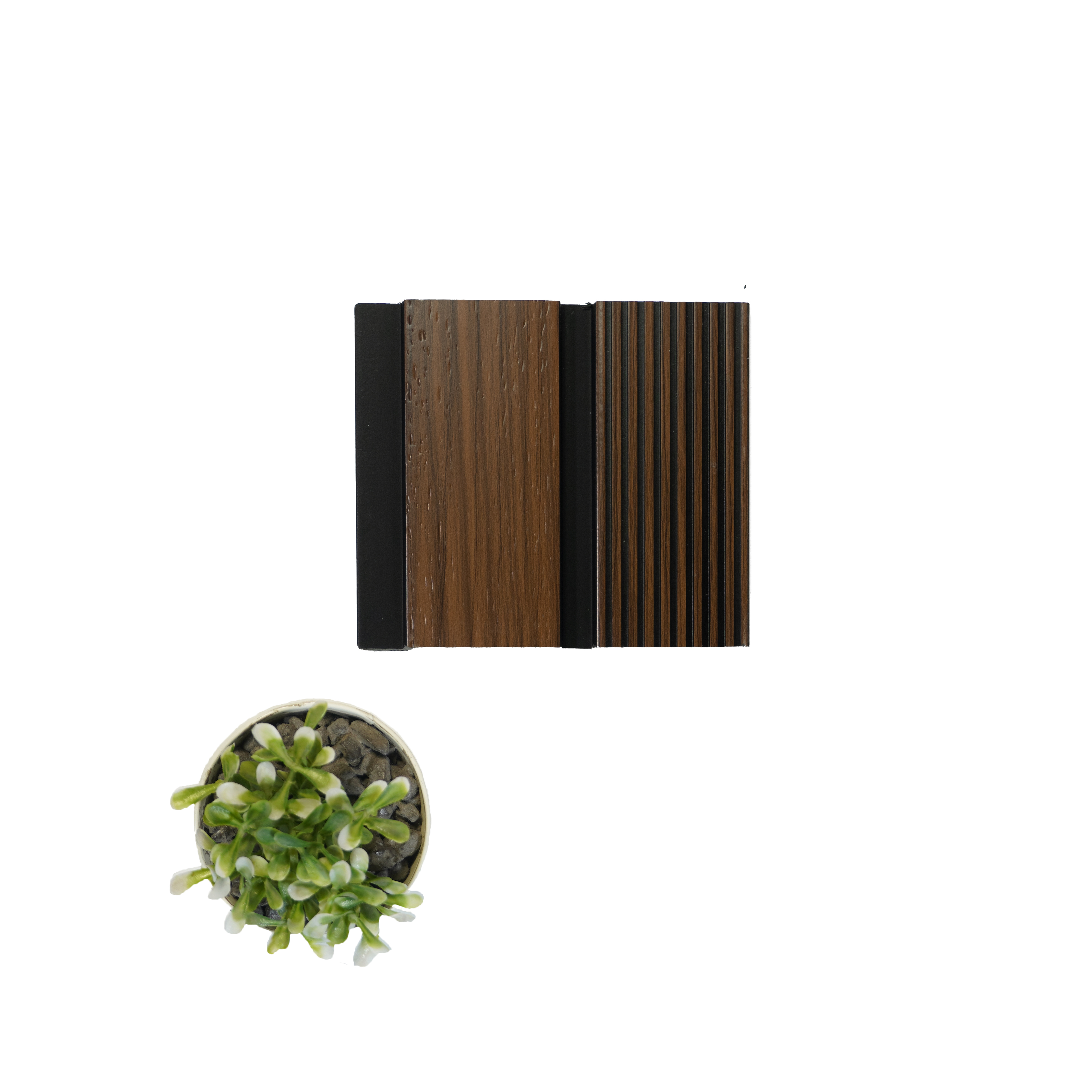 Brown Wooden Louver PN 04588 8 ft x 4.9 inch Charcoal Panel - 12 mm | Suitable for Feature Wall, TV Unit & Living Room | Width is Subjected to 5% Variation