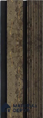 Brown Patterned Louver 1210 244 (Trend 1210) 8 ft x 4.9 inch Charcoal Panel - 12 mm | Suitable for Feature Wall, TV Unit & Living Room | Width is Subjected to 5% Variation