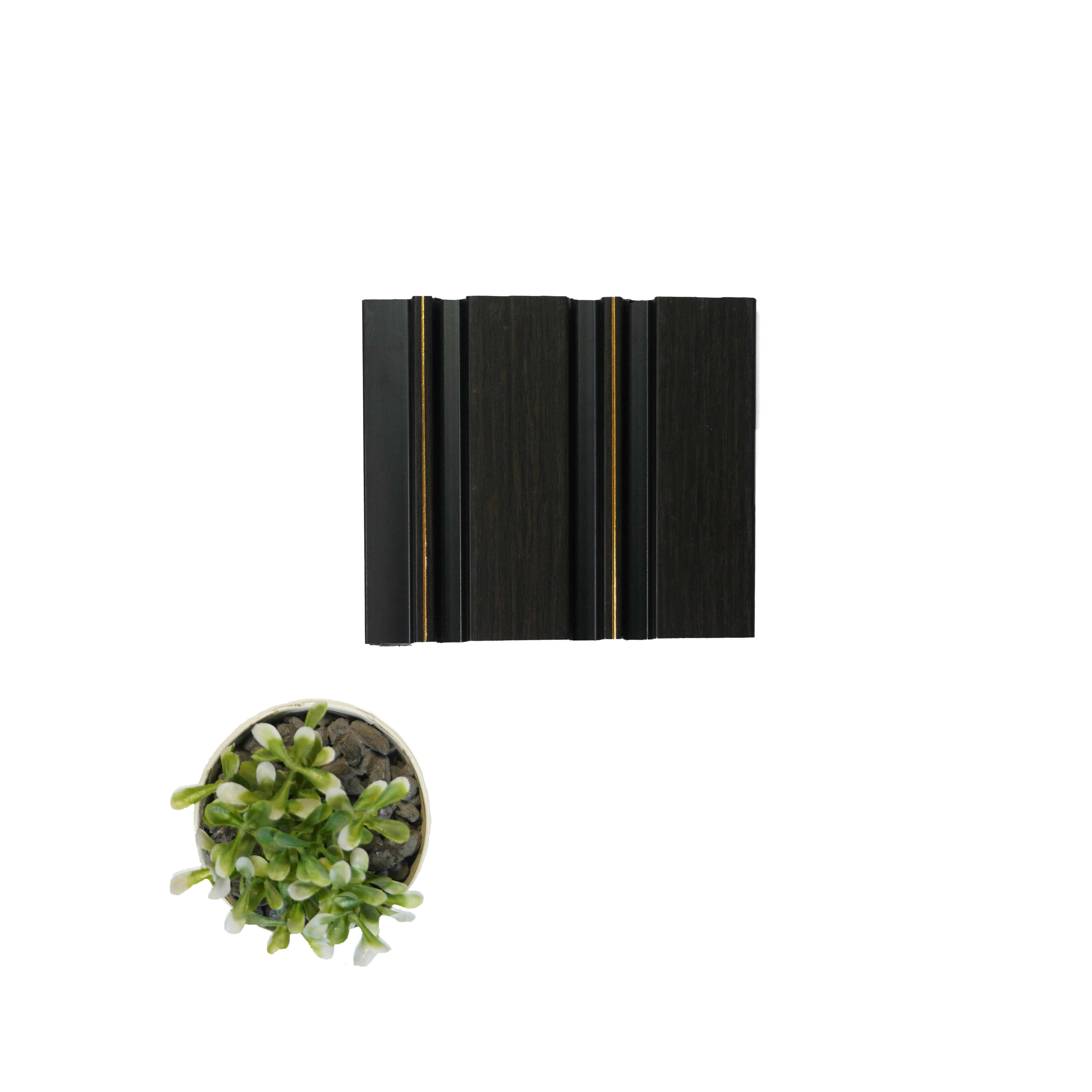 Black Wooden Louver PN 04590 8 ft x 4.9 inch Charcoal Panel - 12 mm | Suitable for Feature Wall, TV Unit & Living Room | Width is Subjected to 5% Variation