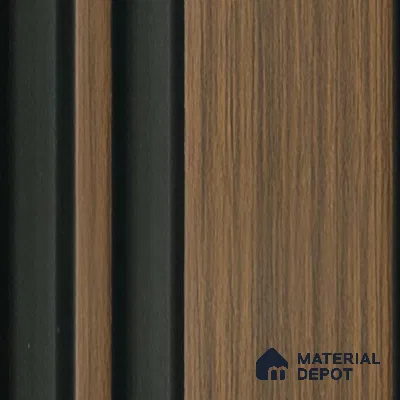 Brown Wooden Louver 1213 244 (Trend 1213) 8 ft x 4.9 inch Charcoal Panel - 12 mm | Suitable for Feature Wall, TV Unit & Living Room | Width is Subjected to 5% Variation