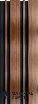 Brown Wooden Louver 1213 244 (Trend 1213) 8 ft x 4.9 inch Charcoal Panel - 12 mm | Suitable for Feature Wall, TV Unit & Living Room | Width is Subjected to 5% Variation