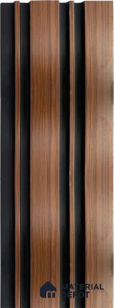 Brown Wooden Louver 1213 244 (Trend 1213) 8 ft x 4.9 inch Charcoal Panel - 12 mm | Suitable for Feature Wall, TV Unit & Living Room | Width is Subjected to 5% Variation