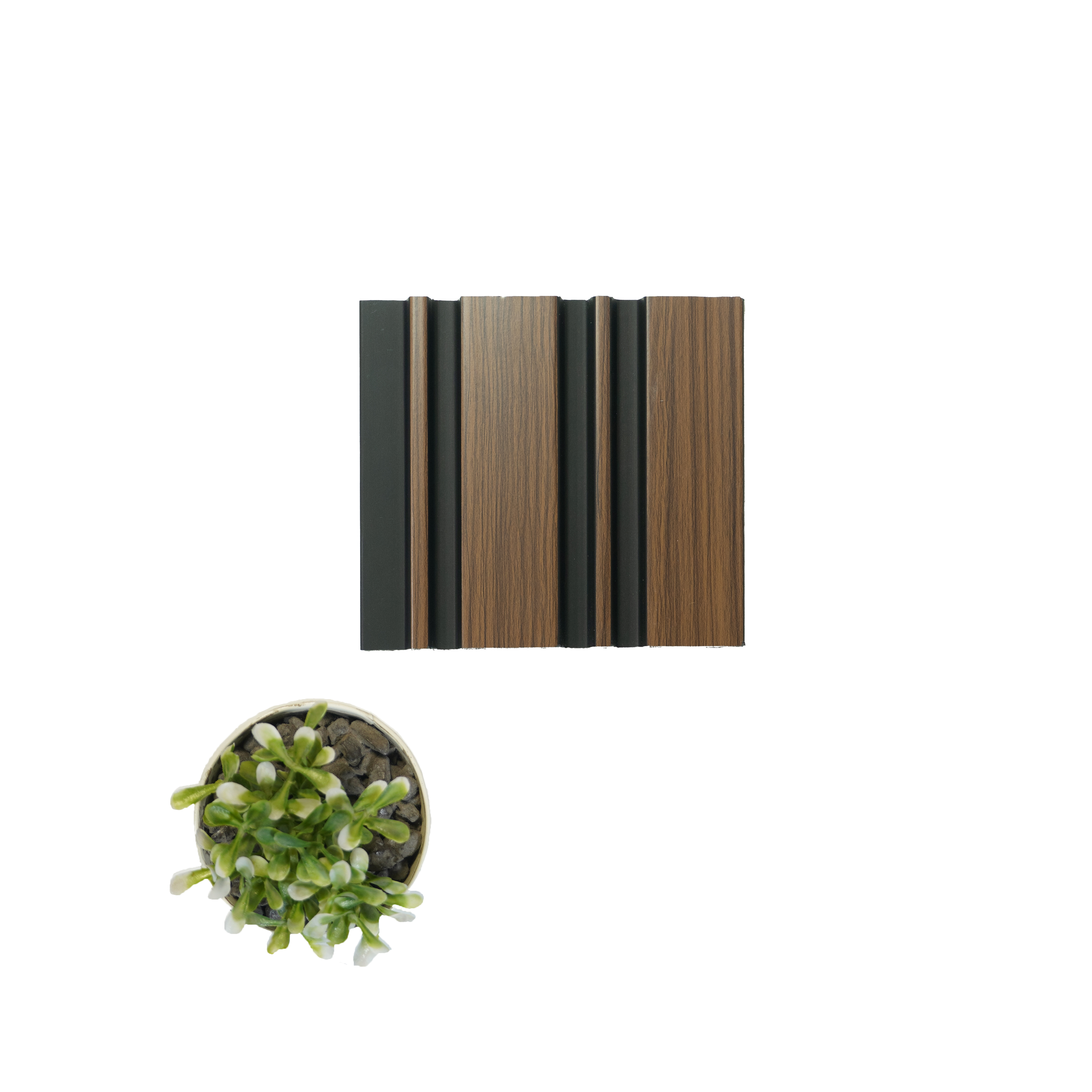 Brown Wooden Louver 1213 244 (Trend 1213) 8 ft x 4.9 inch Charcoal Panel - 12 mm | Suitable for Feature Wall, TV Unit & Living Room | Width is Subjected to 5% Variation