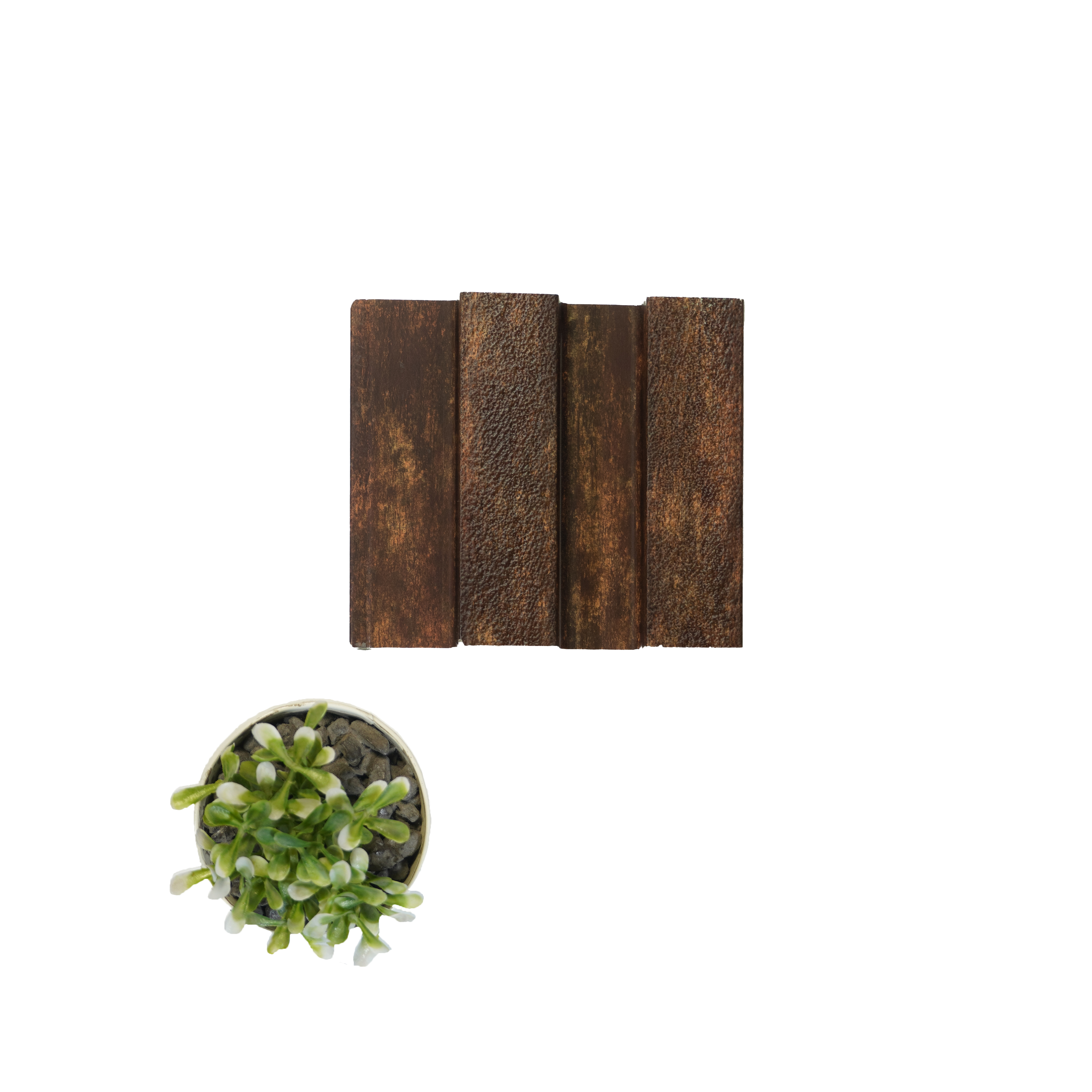 Brown Stone Louver PN 04599 8 ft x 4.9 inch Charcoal Panel - 12 mm | Suitable for Feature Wall, TV Unit & Living Room | Width is Subjected to 5% Variation