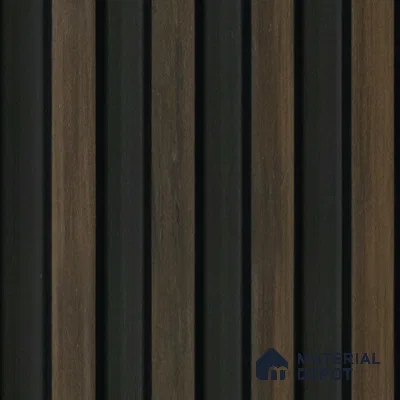 Brown Wooden Louver 1221 244 (Trend 1221) 8 ft x 4.9 inch Charcoal Panel - 12 mm | Suitable for Feature Wall, TV Unit & Living Room | Width is Subjected to 5% Variation