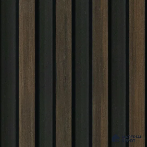 Brown Wooden Louver 1221 244 (Trend 1221) 8 ft x 4.9 inch Charcoal Panel - 12 mm | Suitable for Feature Wall, TV Unit & Living Room | Width is Subjected to 5% Variation