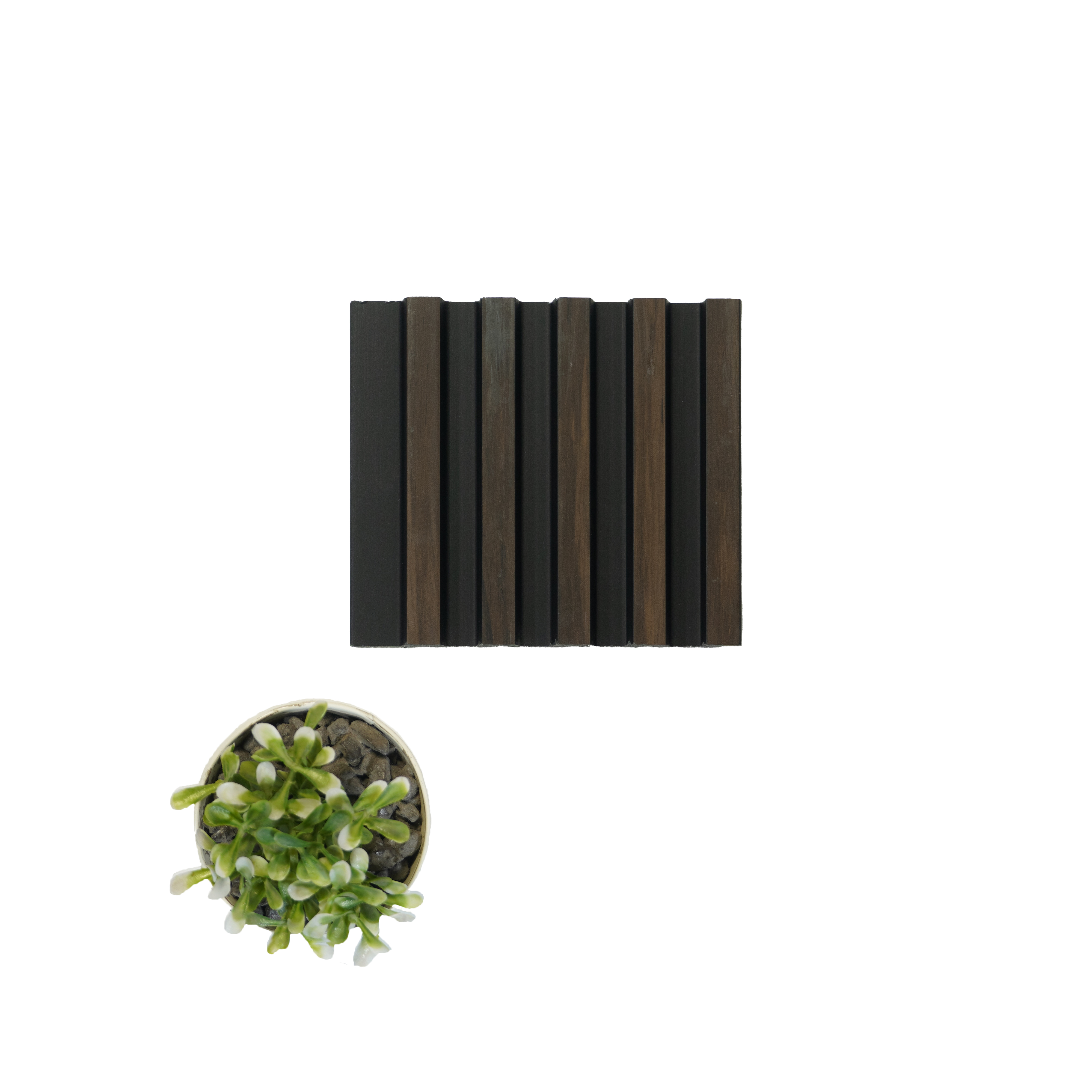Brown Wooden Louver 1221 244 (Trend 1221) 8 ft x 4.9 inch Charcoal Panel - 12 mm | Suitable for Feature Wall, TV Unit & Living Room | Width is Subjected to 5% Variation