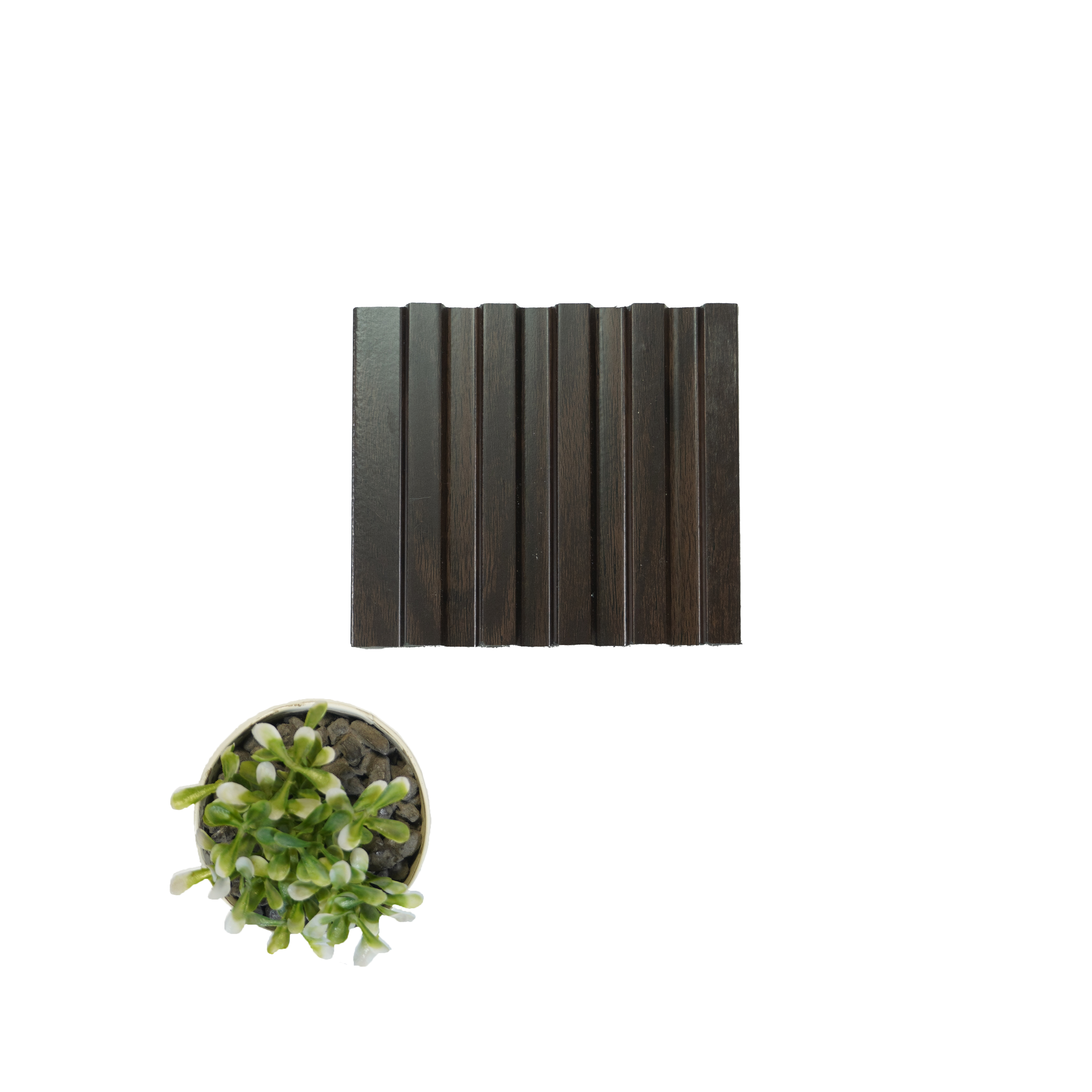 Brown Wooden Louver 1223 244 (Trend 1223) 8 ft x 4.9 inch Charcoal Panel - 12 mm | Suitable for Feature Wall, TV Unit & Living Room | Width is Subjected to 5% Variation