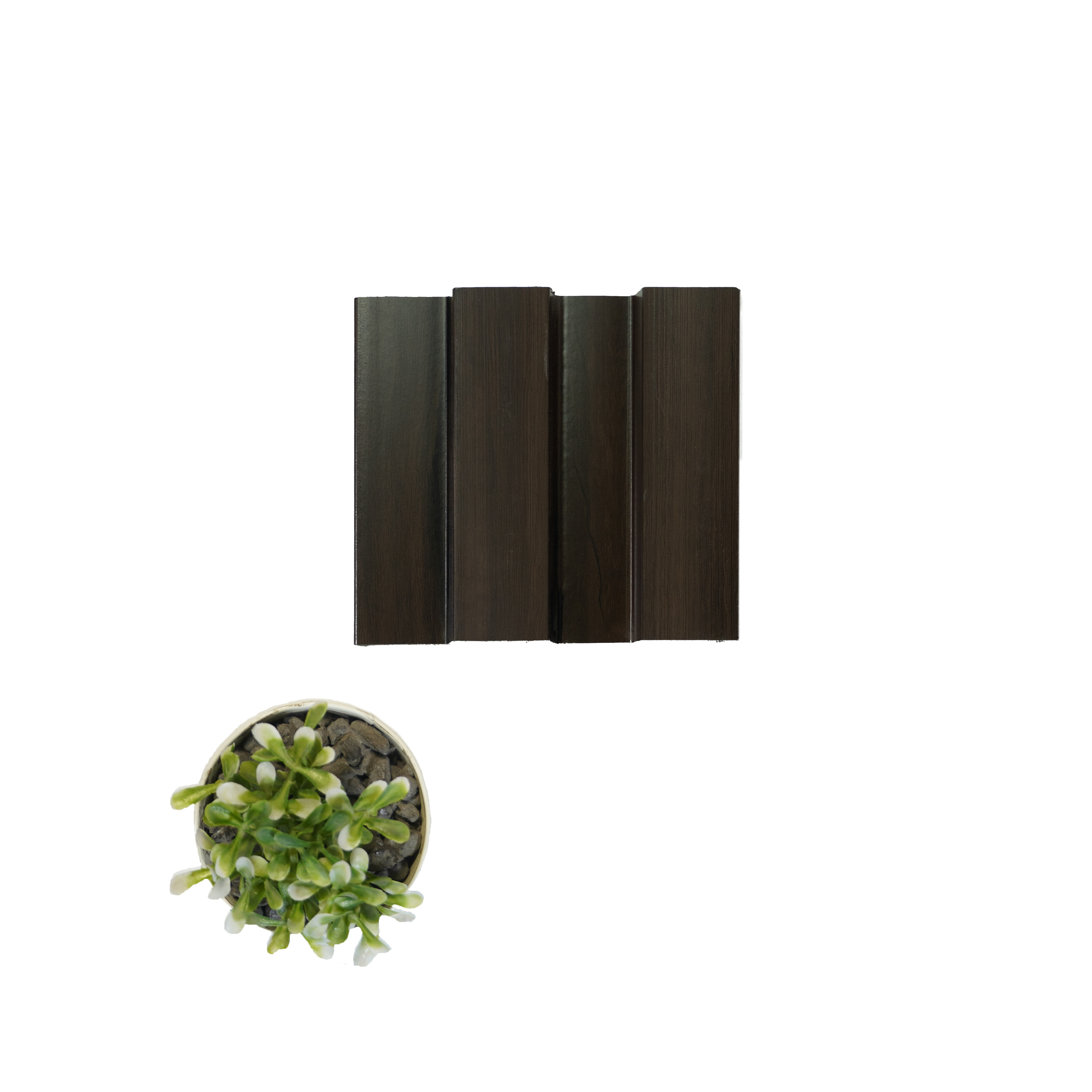 Brown Wooden Louver 1224 244 (Trend 1224) 8 ft x 4.9 inch Charcoal Panel - 12 mm | Suitable for Feature Wall, TV Unit & Living Room | Width is Subjected to 5% Variation