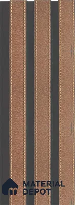 Brown Leather Louver 1227 244 (Trend 1227) 8 ft x 4.9 inch Charcoal Panel - 12 mm | Suitable for Feature Wall, TV Unit & Living Room | Width is Subjected to 5% Variation