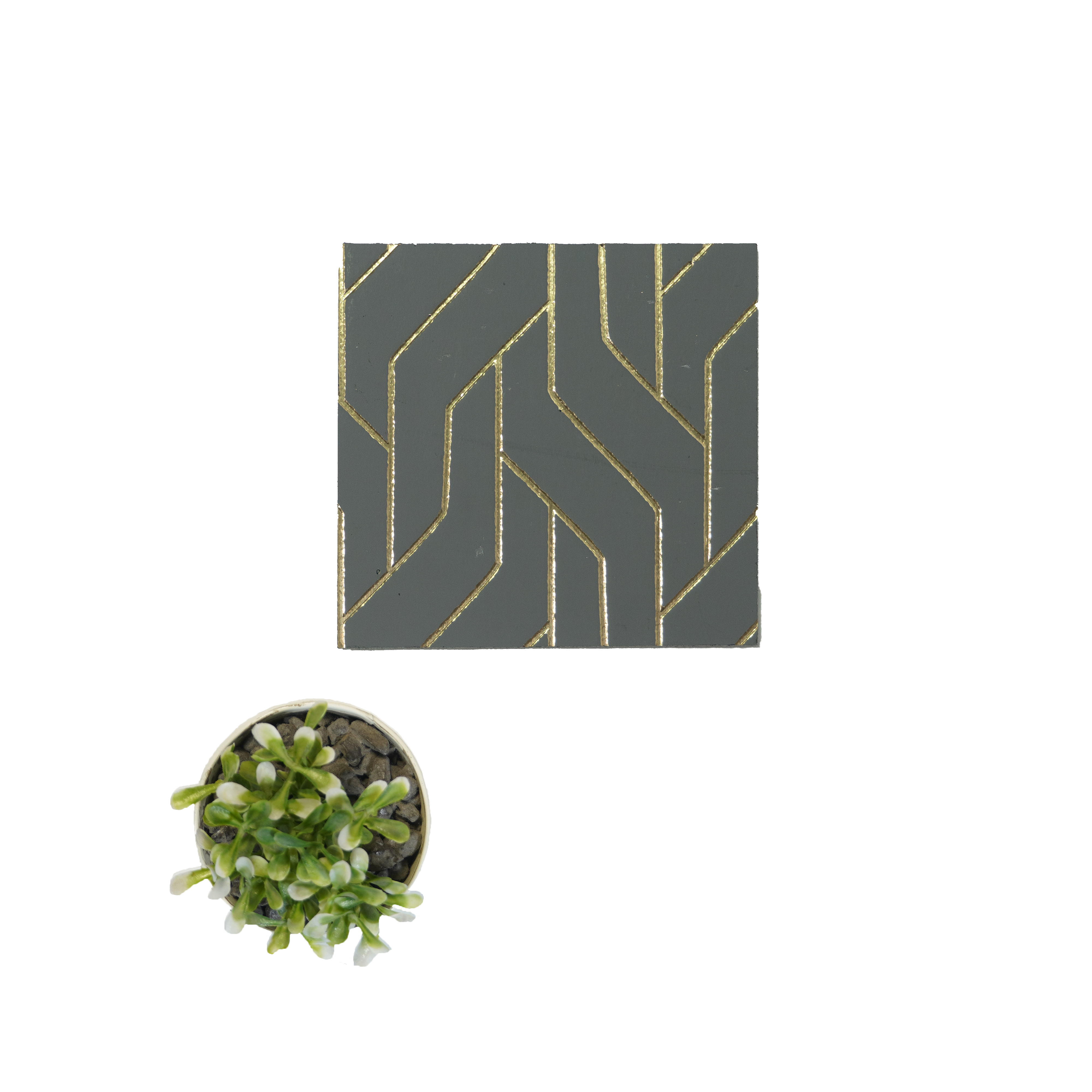 Grey Geometric Look Charcoal Decorative Wall Panel PN 04491 8 ft x 2 ft - 4 mm | Suitable for Feature Wall, TV Unit & Living Room | Width is Subjected to 5% Variation