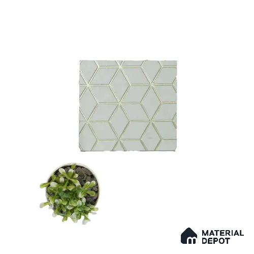 Cream Geometric Look Charcoal Decorative Wall Panel PN 04496 8 ft x 2 ft - 4 mm | Suitable for Feature Wall, TV Unit & Living Room | Width is Subjected to 5% Variation