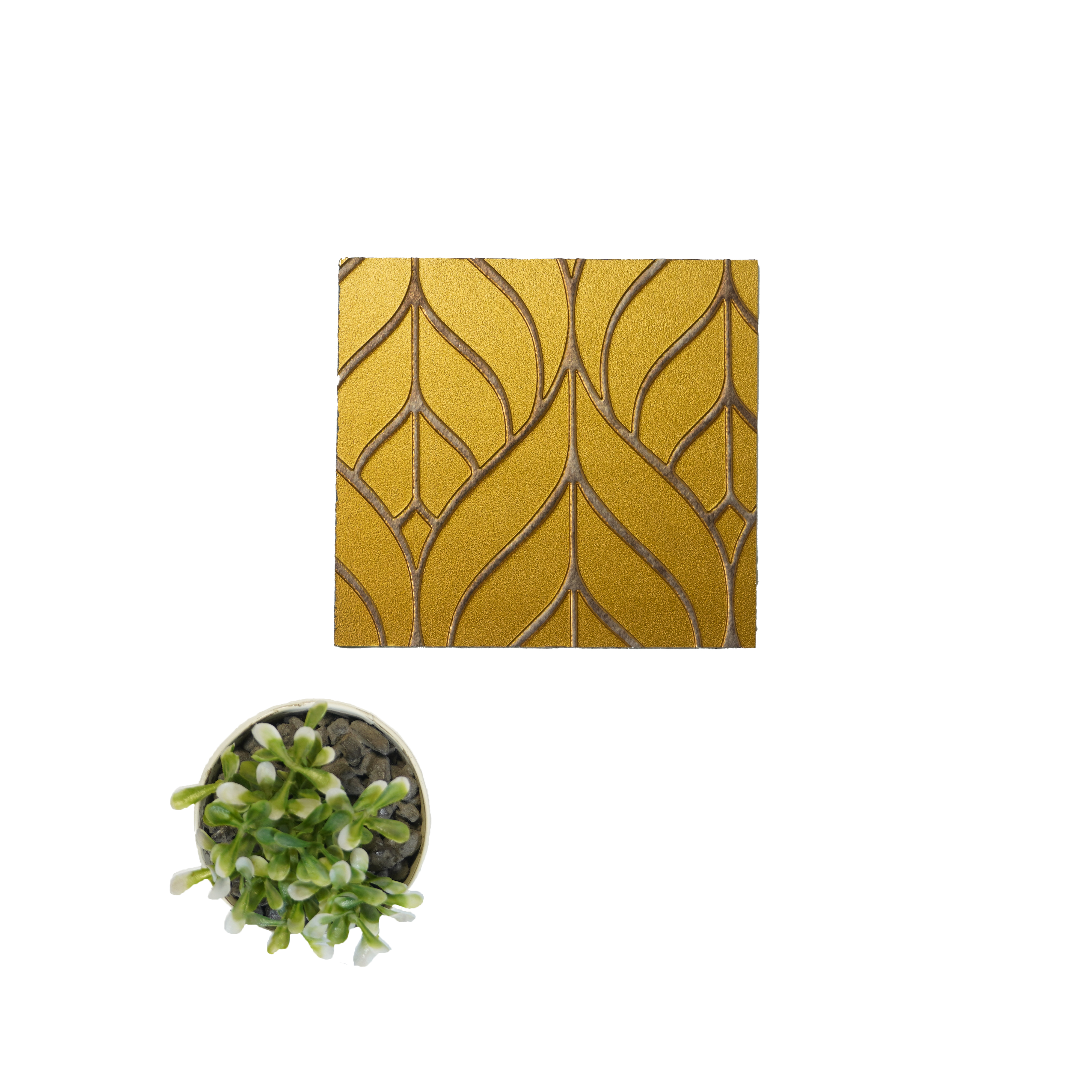 Gold Geometric Look Charcoal Decorative Wall Panel PN 04503 8 ft x 2 ft - 4 mm | Suitable for Feature Wall, TV Unit & Living Room | Width is Subjected to 5% Variation