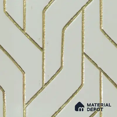 Cream Geometric Look Charcoal Decorative Wall Panel PN 04492 8 ft x 2 ft - 4 mm | Suitable for Feature Wall, TV Unit & Living Room | Width is Subjected to 5% Variation