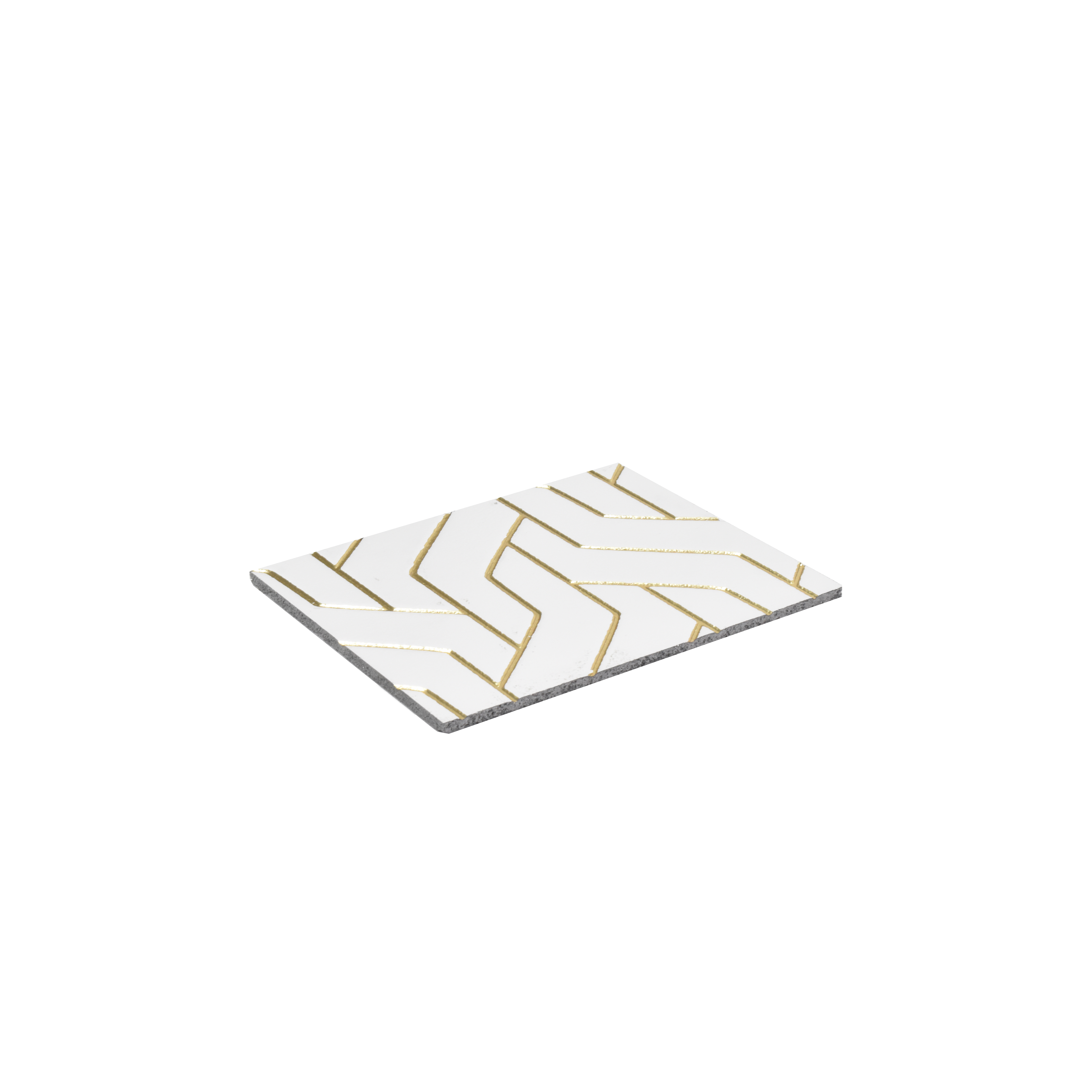 Cream Geometric Look Charcoal Decorative Wall Panel PN 04492 8 ft x 2 ft - 4 mm | Suitable for Feature Wall, TV Unit & Living Room | Width is Subjected to 5% Variation