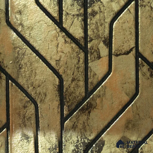 Brown Geometric Look Charcoal Decorative Wall Panel PN 04493 8 ft x 2 ft - 4 mm | Suitable for Feature Wall, TV Unit & Living Room | Width is Subjected to 5% Variation