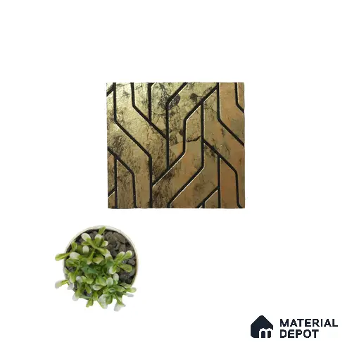 Brown Geometric Look Charcoal Decorative Wall Panel PN 04493 8 ft x 2 ft - 4 mm | Suitable for Feature Wall, TV Unit & Living Room | Width is Subjected to 5% Variation