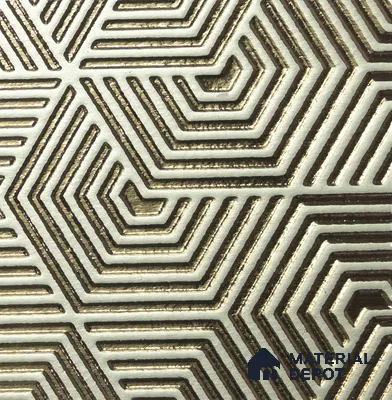 Cream Geometric Look Charcoal Decorative Wall Panel PN 04504 8 ft x 2 ft - 4 mm | Suitable for Feature Wall, TV Unit & Living Room | Width is Subjected to 5% Variation