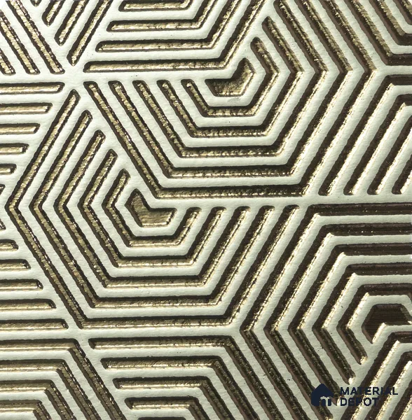 Cream Geometric Look Charcoal Decorative Wall Panel PN 04504 8 ft x 2 ft - 4 mm | Suitable for Feature Wall, TV Unit & Living Room | Width is Subjected to 5% Variation