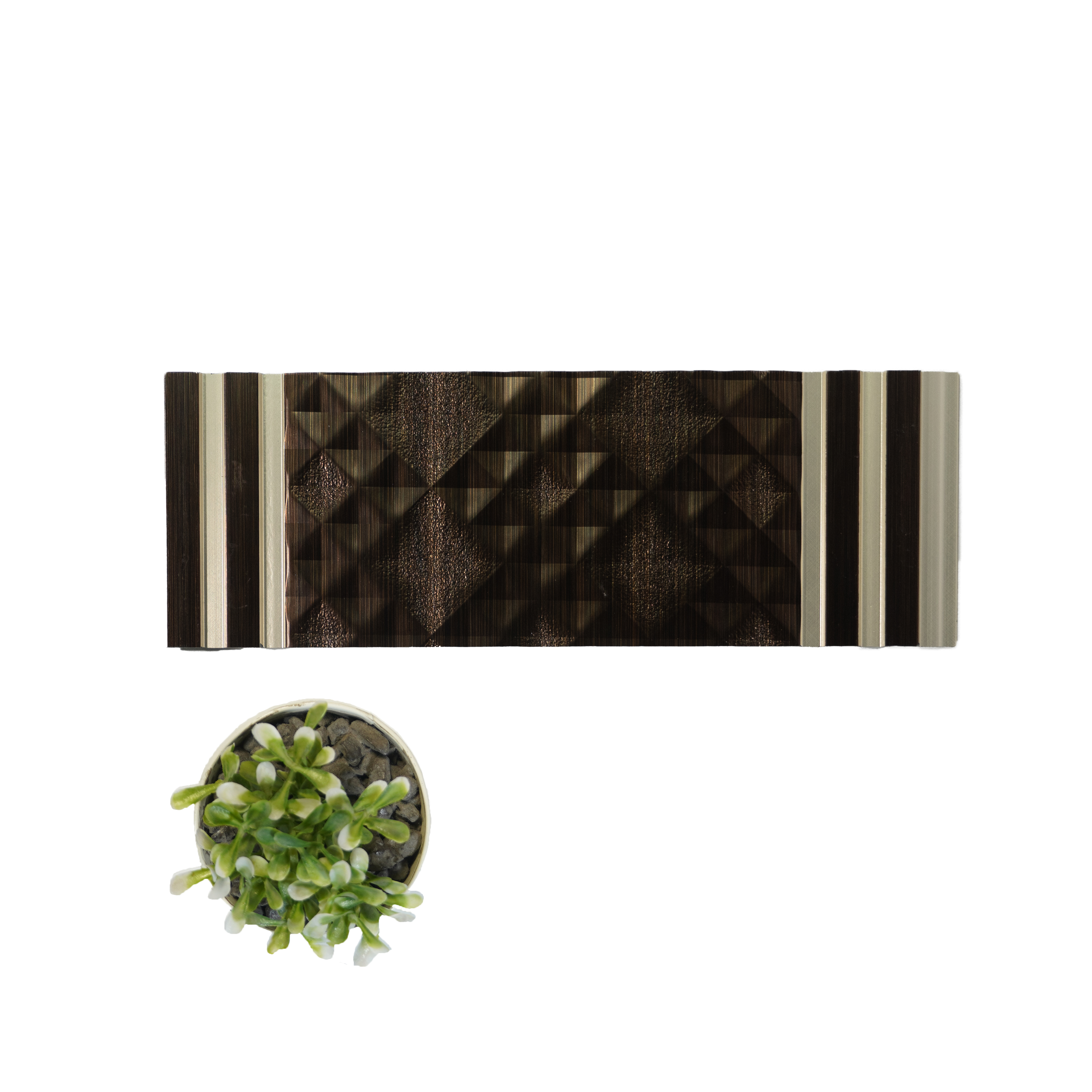 Brown Patterned Look Charcoal Decorative Wall Panel PN 04475 8 ft x 1 ft - 4 mm | Suitable for Feature Wall, TV Unit & Living Room | Width is Subjected to 5% Variation