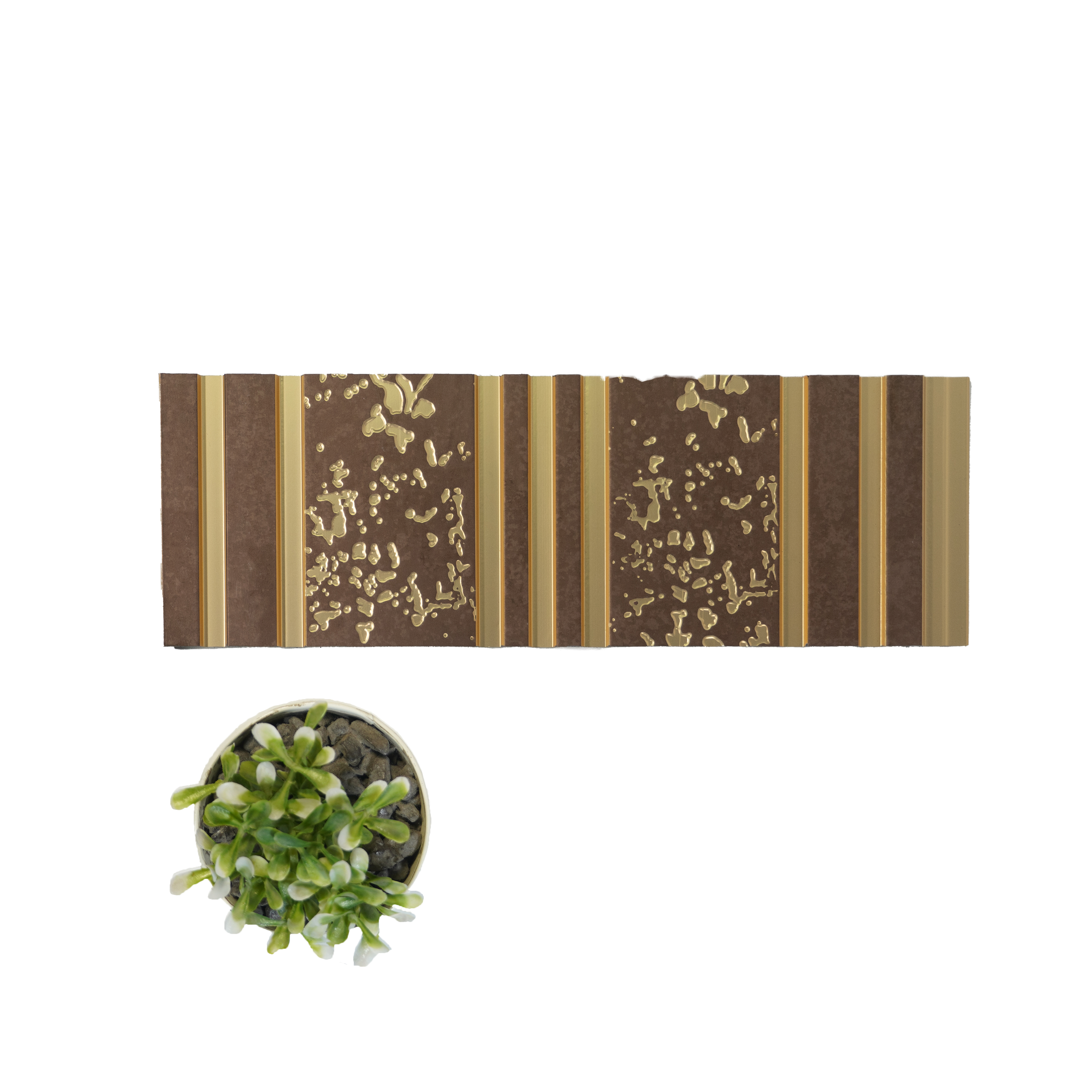 Brown Patterned Look Charcoal Decorative Wall Panel PN 04477 8 ft x 1 ft - 4 mm | Suitable for Feature Wall, TV Unit & Living Room | Width is Subjected to 5% Variation