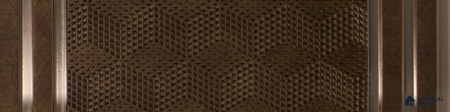 Brown Patterned Look Charcoal Decorative Wall Panel PN 04481 8 ft x 1 ft - 4 mm | Suitable for Feature Wall, TV Unit & Living Room | Width is Subjected to 5% Variation