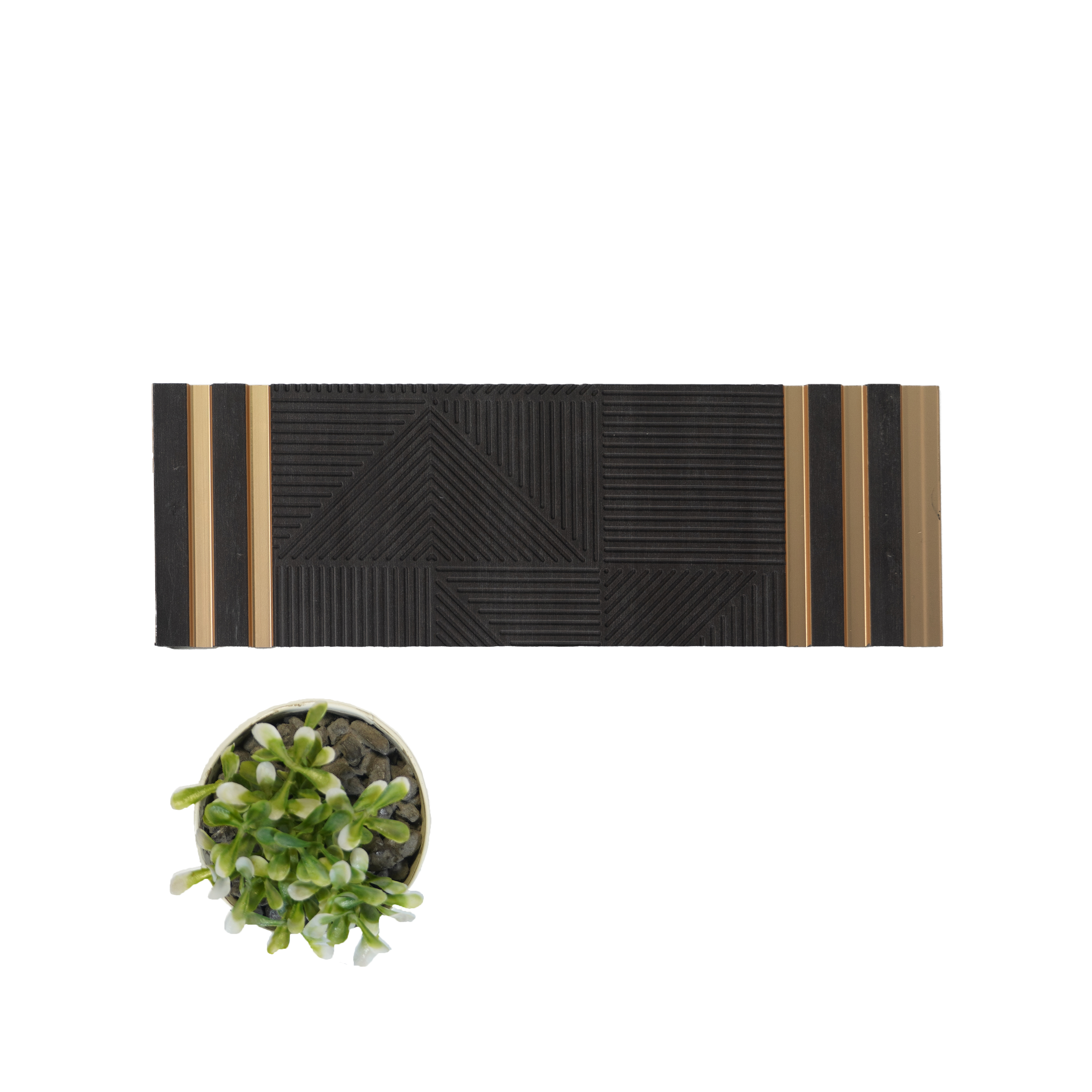 Black Patterned Look Charcoal Decorative Wall Panel PN 04483 8 ft x 1 ft - 4 mm | Suitable for Feature Wall, TV Unit & Living Room | Width is Subjected to 5% Variation
