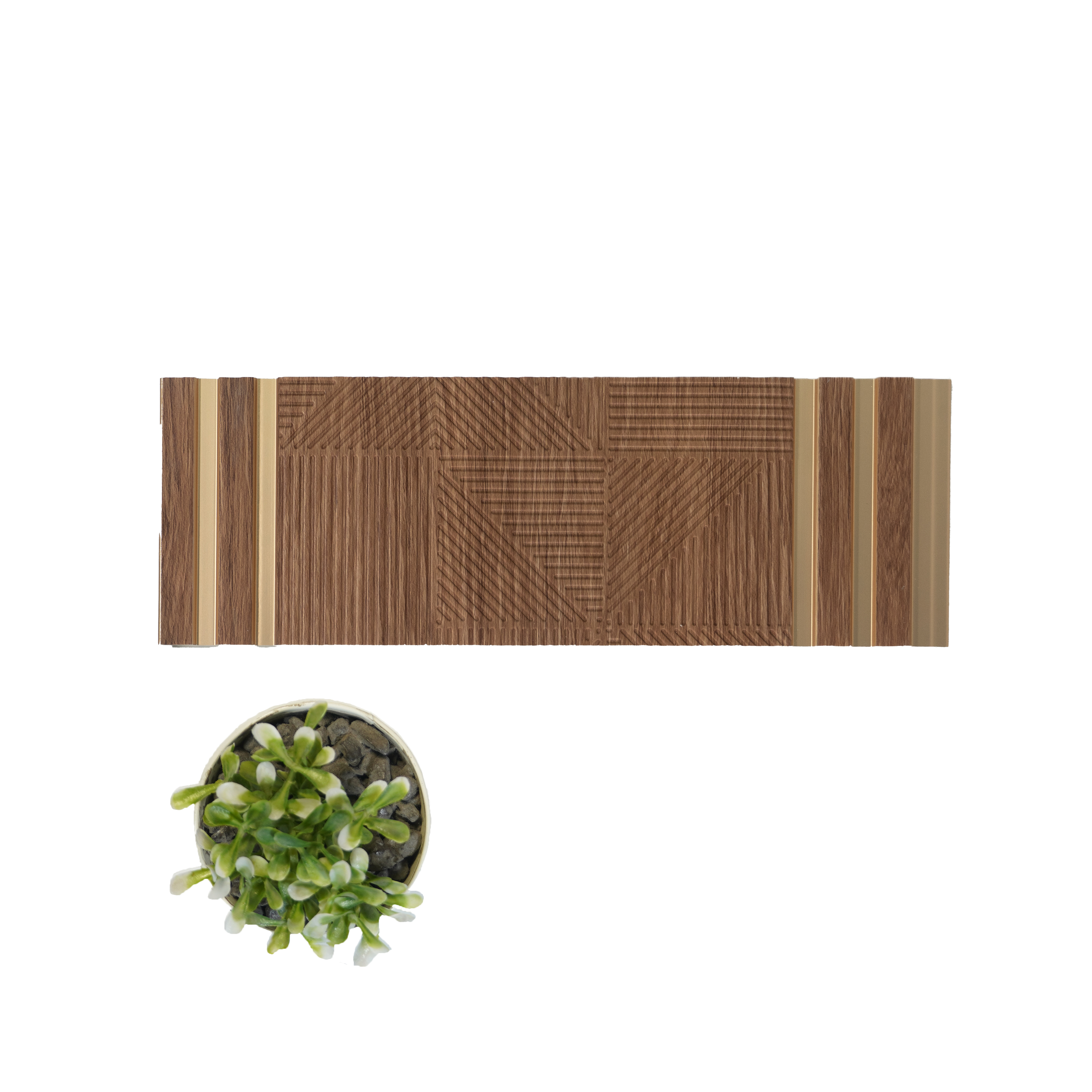 Brown Patterned Look Charcoal Decorative Wall Panel PN 04484 8 ft x 1 ft - 4 mm | Suitable for Feature Wall, TV Unit & Living Room | Width is Subjected to 5% Variation