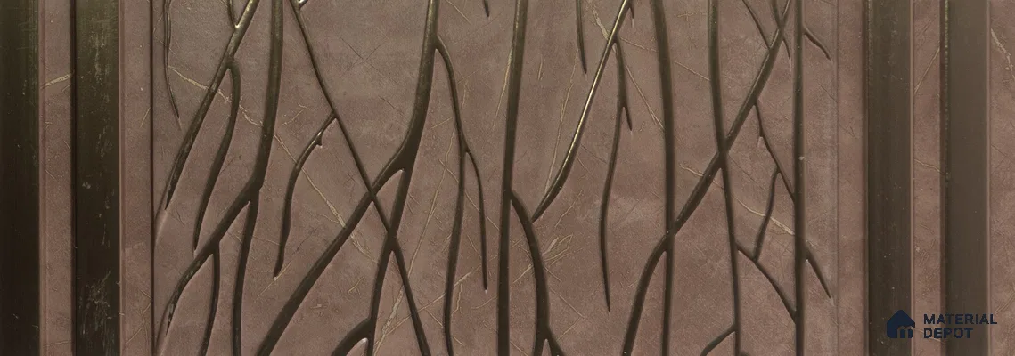 Brown Patterned Look Charcoal Decorative Wall Panel PN 04486 8 ft x 1 ft - 4 mm | Suitable for Feature Wall, TV Unit & Living Room | Width is Subjected to 5% Variation