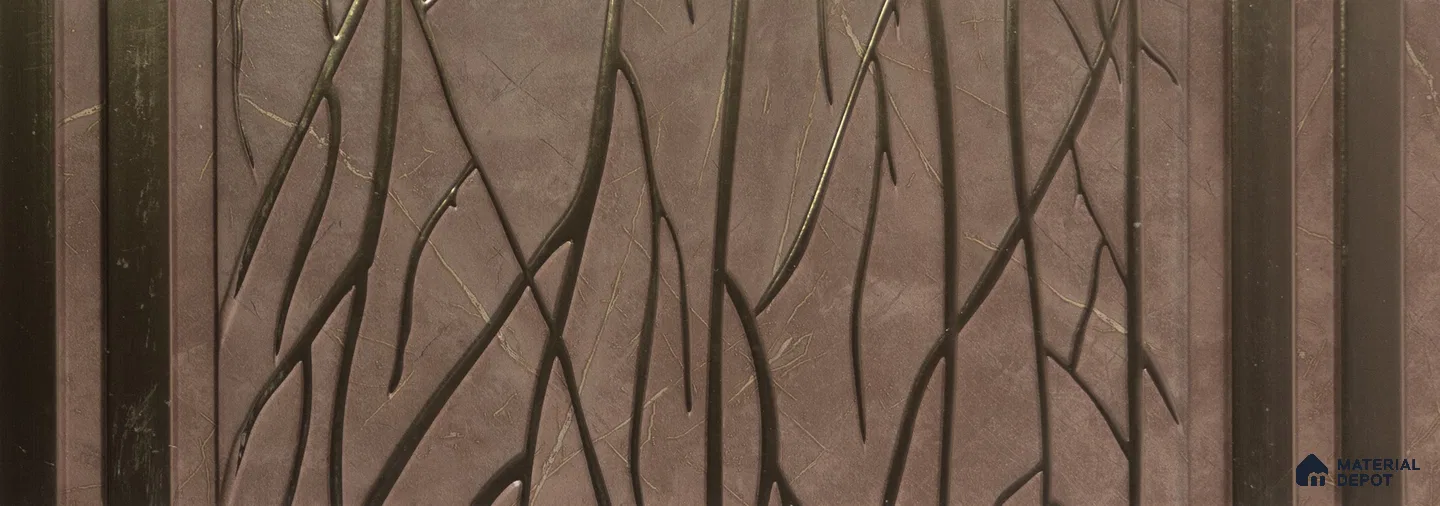 Brown Patterned Look Charcoal Decorative Wall Panel PN 04486 8 ft x 1 ft - 4 mm | Suitable for Feature Wall, TV Unit & Living Room | Width is Subjected to 5% Variation