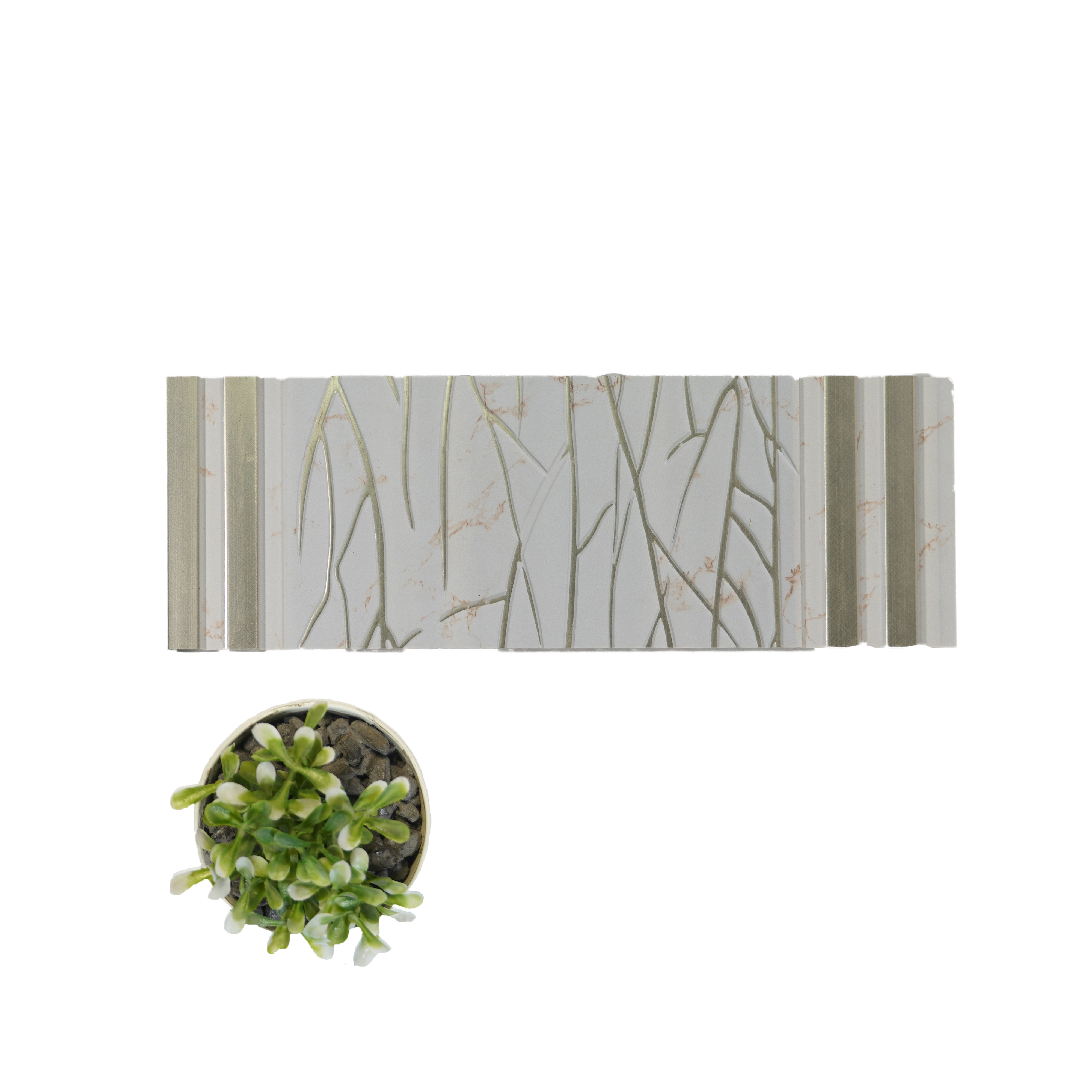 Silver Patterned Look Charcoal Decorative Wall Panel PN 04487 8 ft x 1 ft - 4 mm | Suitable for Feature Wall, TV Unit & Living Room | Width is Subjected to 5% Variation