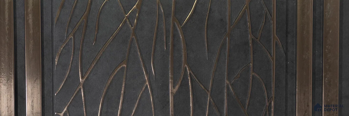 Trend 1261 Charcoal Decorative Wall Panel | 8 ft x 1 ft - 4 mm | Width is Subjected to 5% Variation