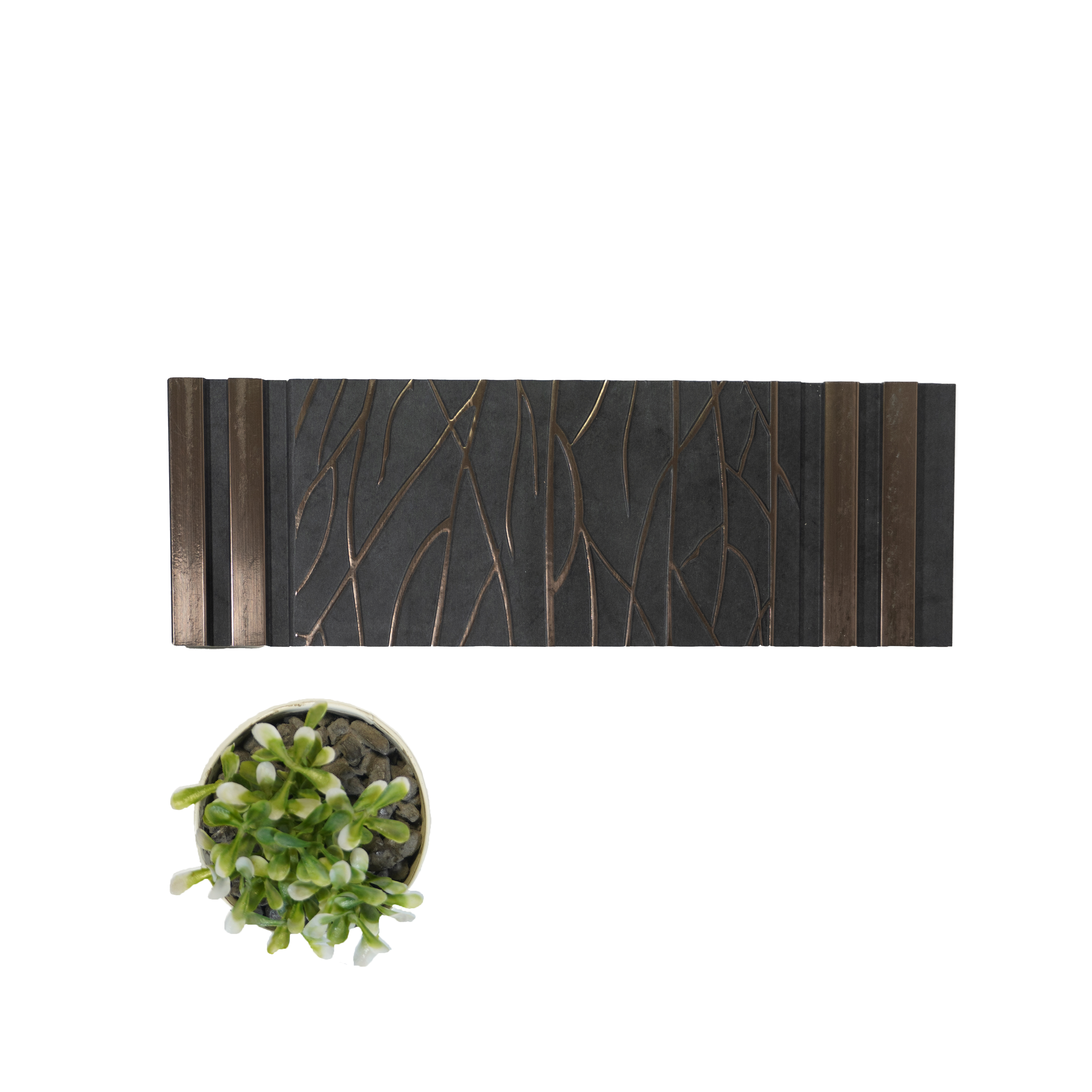 Trend 1261 Charcoal Decorative Wall Panel | 8 ft x 1 ft - 4 mm | Width is Subjected to 5% Variation