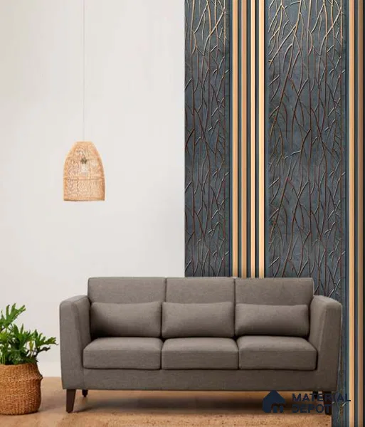 Trend 1261 Charcoal Decorative Wall Panel | 8 ft x 1 ft - 4 mm | Width is Subjected to 5% Variation