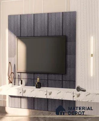 Grey Patterned Look Decorative Wall Panel PN 01998 8 ft x 1 ft - 1 mm | Suitable for Feature Wall, TV Unit & Living Room | Width is Subjected to 5% Variation