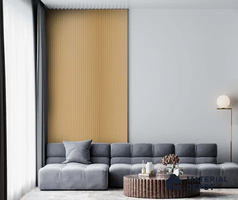 Light Sand Beige Fluted Solid Color 1308 FT 8 ft x 4 ft Texture Finish Decorative Laminate - 1 mm | Suitable for TV Unit,Wardrobe, Kitchen Cabinets