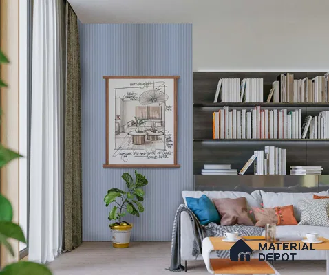Dusty Pink Fluted Solid Color 1311 FT 8 ft x 4 ft Texture Finish Decorative Laminate - 1 mm | Suitable for TV Unit,Wardrobe, Kitchen Cabinets