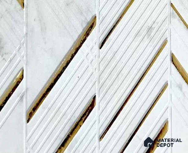 White Patterned Look Charcoal Decorative Wall Panel PN 05440 8 ft x 2 ft - 4 mm | Suitable for Feature Wall, TV Unit & Living Room | Width is Subjected to 5% Variation