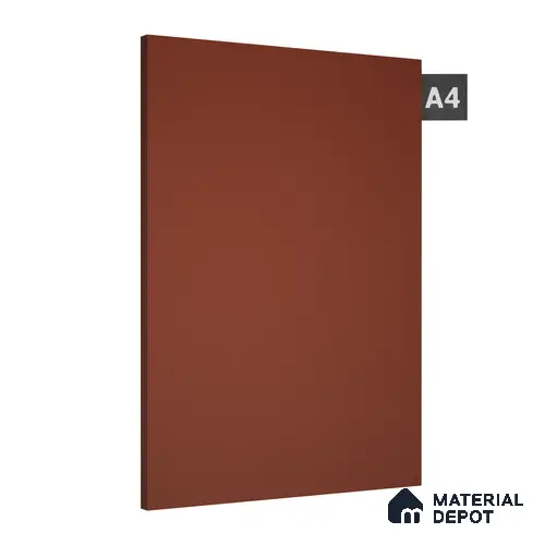 A close-up of a Brown 8020 AHG with a High Gloss finish Decorative Laminate available at Material Depot in Bangalore