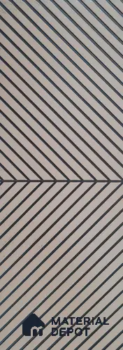 Brown Patterned Louver PN 00589 8 ft x 12 inch Charcoal Panel - 4 mm | Suitable for Feature Wall, TV Unit & Living Room | Width is Subjected to 5% Variation
