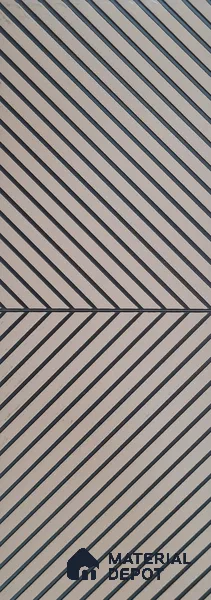 Brown Patterned Louver PN 00589 8 ft x 12 inch Charcoal Panel - 4 mm | Suitable for Feature Wall, TV Unit & Living Room | Width is Subjected to 5% Variation