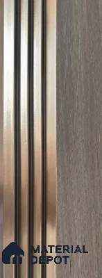 Brown Patterned Louver PN 06179 8 ft x 4.9 inch Charcoal Panel - 12 mm | Suitable for Feature Wall, TV Unit & Living Room | Width is Subjected to 5% Variation