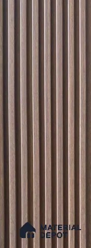 Brown Wooden Louver PN 06182 8 ft x 4.9 inch Charcoal Panel - 12 mm | Suitable for Feature Wall, TV Unit & Living Room | Width is Subjected to 5% Variation
