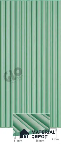 Green Plain Colour Louver PN 02557 8 ft x 4 ft HDHMR Panel - 17 mm | Suitable for Feature Wall, TV Unit & Living Room | Width is Subjected to 5% Variation