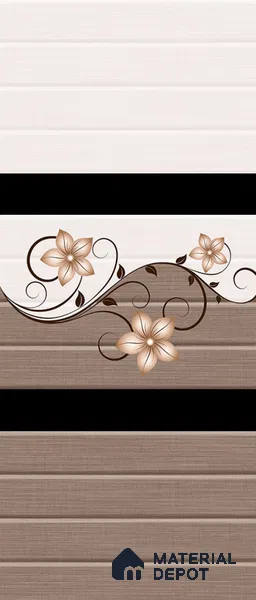 TL 02420 C Highlighter Brown & Cream 18 x 12 inch Glossy Finish Ceramic Wall Tile - 7 mm