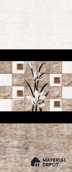 Marble Wall Tile TL 03712 C Dark Marrone Brown 18 x 12 inch Glossy Finish Ceramic Tile - 7 mm
