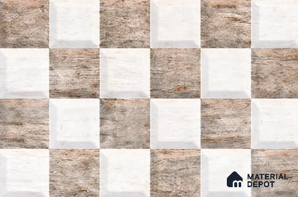TL 03712 E Highlighter 2 Brownish White 18 x 12 inch Glossy Finish Ceramic Wall Tile - 7 mm