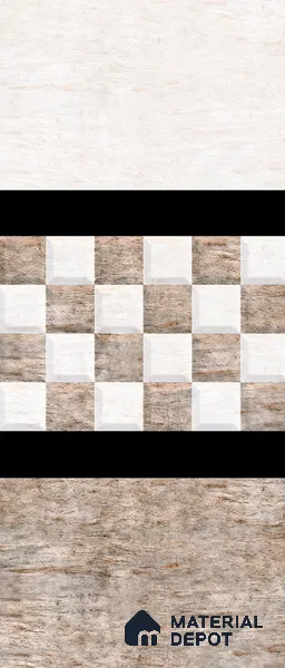TL 03712 E Highlighter 2 Brownish White 18 x 12 inch Glossy Finish Ceramic Wall Tile - 7 mm