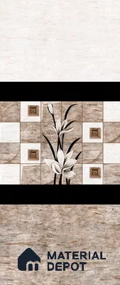 Marble Wall Tile TL 03712 B Light Butterscotch Cream 18 x 12 inch Glossy Finish Ceramic Tile - 7 mm