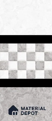Marble Wall Tile TL 02421 B Dark Silver 18 x 12 inch Glossy Finish Ceramic Tile - 7 mm